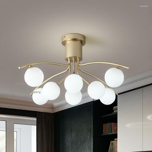 Lustres LED verre moderne Loft luxe nordique lustre éclairage Europe créatif salon lampe à main luminaires de cuisine
