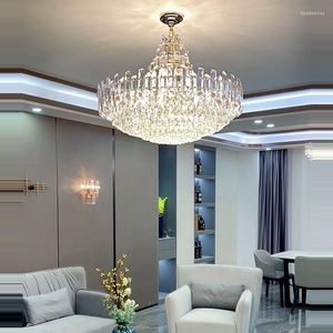 Kroonluchters LED-verlichting Luxe kristallen plafond voor woonkamer Hanglampen Modern interieur Lustres Eettafel
