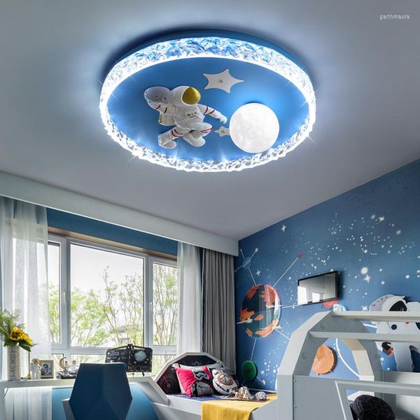 Lustres Led Lumières Lustre Moderne Pour Salle D'étude Chase The Moon Design Éclairage Intérieur Enfant Goutte Bleu Couleur