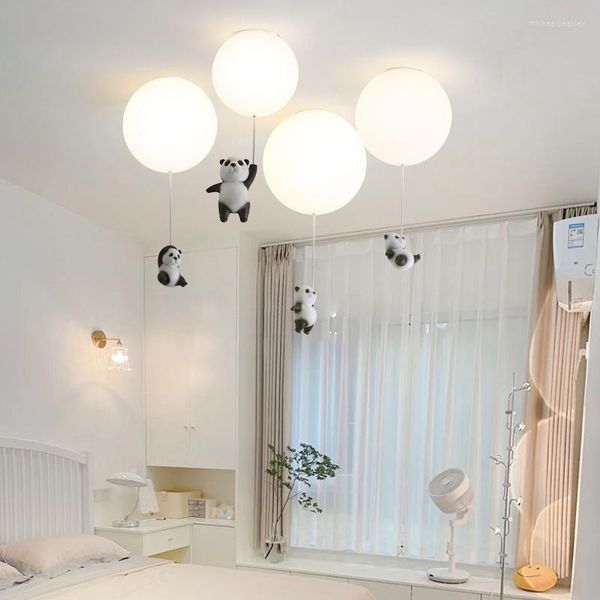 Lustres LED lustre moderne lumières mignon Panda plafonniers pour enfants chambre chambre d'enfants salon décor à la maison luminaires