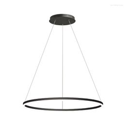 Lustres LED lustre moderne lampe de restaurant concepteur nordique tête unique ronde blanc/marron/doré salon minimaliste