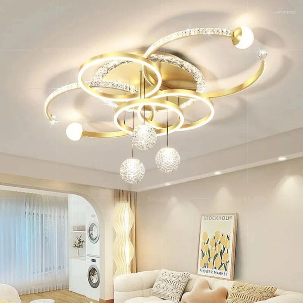 Les lustres LED Modern Circle Living Room Nordic White Golden Black Kitchen Resturant Pendant Lamp Luxe Lampe de luxe Décoration