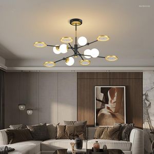 Lustres LED éclairage moderne pour salon chambre lumières intérieures maison déco Luminaria luminaires Lustres fer acrylique lampe