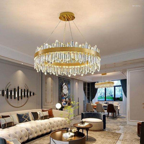 Lustres LED Moderne Luxe Cristal Pendentif Plafonniers Pour Salon Salle À Manger Cuisine Décor À La Maison Suspendu Suspension Lustre