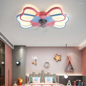 Lustres LED Nordic Chambre Décor Pour Chambre Ventilateur De Plafond Lampe D'éclairage Restaurant Salle À Manger Avec Télécommande Lampes Suspendues