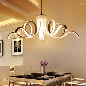 Lustres LED Poulpe Lustre Salon Chambre Restaurant Télécommande Blanc Abat-Jour Éclairage De Mariage