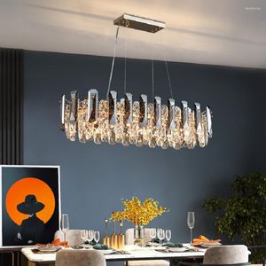 Lustres pendentif LED lampe créative moderne nordique cristal salon atmosphère salle à manger luxueux géométrique lumière décorative