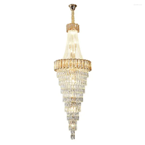 Candelabros Lámpara colgante LED Escalera de cristal Penthouse simple Sala de estar Villa de lujo Luz de pasillo dúplex