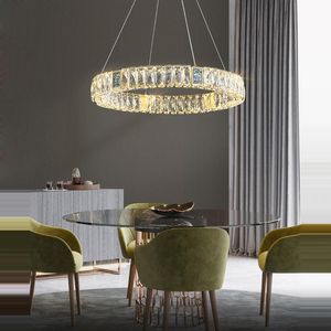 Lustres LED Postmoderne Or Argent Colorisé Cristal Designer Lustre Éclairage Suspension Luminaire Lampen Pour Salle À Manger