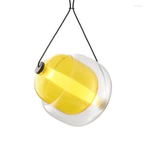 Lustres LED postmoderne fer colorisé verre bulles lustre éclairage Suspension Luminaire Lampen pour salle à manger