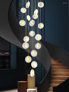 Lustres LED lustre rond Loft Mmodern salon chambre acrylique éclairage intérieur nordique appartement Villa anneau luminaire