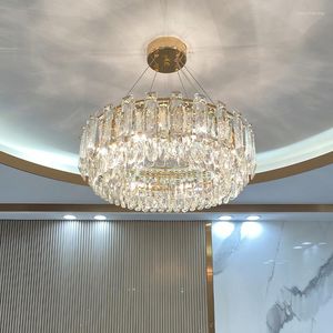 Lustres LED lustre en cristal Transparent lumière moderne éclairage de luxe 2023 brillant salon décoratif
