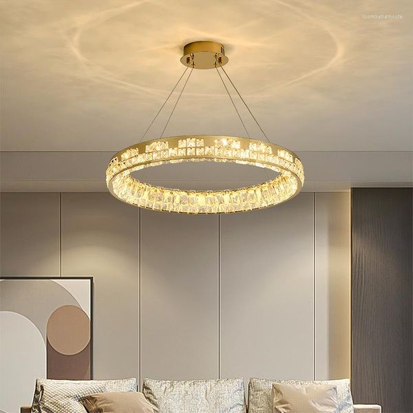 Lustres lumière lustre en cristal de luxe salon moderne en acier inoxydable haut de gamme Led luminaires de Restaurant nordique