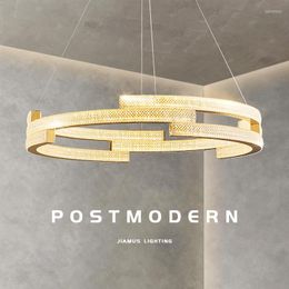 Kroonluchters licht luxe woonkamer kroonluchter creatieve cirkelvormige dinerkamer postmoderne Italiaanse high-end kristallen plafondlampen