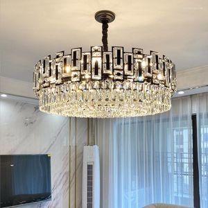 Candelabros de luz de estilo lujoso K9 de cristal posmoderno para sala de estar, lámpara de comedor, lámparas de arte, decoración del hogar brillante