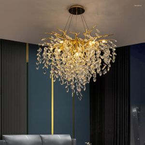 Kroonluchters Verlichting Led Lampen Franse Woonkamer Kristal Designer Luxe El Lobby Decoratieve Bruiloft Verlichting