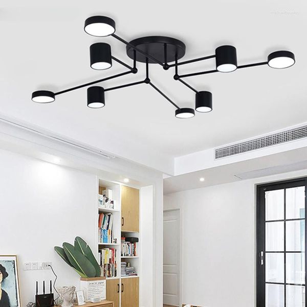 Les lustres LED LED Nordic Black Lampes Lighting moderne pour la chambre de salon