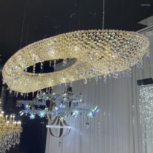 Lustres Lumières LED Pendentif Lampe De Luxe Moderne Cristal Personnalité Designer Villa Lobby Décoratif