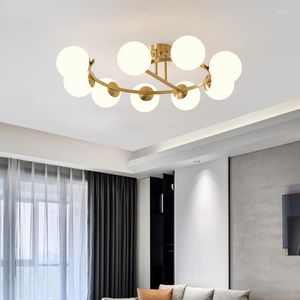 Kroonluchters Lichten Modern Koper Dineren Messing Plafondlamp Woonkamer Led Armaturen Keuken Lustres Nordic Verlichting Slaapkamer