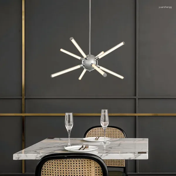 Lustres Lumières Moderne Led Pour Salon Chambre Salle À Manger Cuisine Tuyau Acrylique Éclairage Intérieur