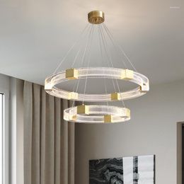 Lustres Lumières Moderne Led Nordique Designer Décor Cercle Lampe Pour Salon Salle À Manger Chambre Luminaires Suspendus Luminaire