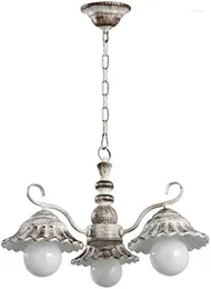 Lustres lumières Novely lustre plafonnier américain rustique Loft créatif vieux trois résine en fer forgé fleur éclairage