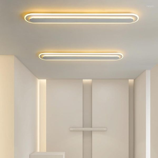 Lustres longue bande LED couloir couloir moderne minimaliste entrée porche lumière nordique créatif vestiaire plafond