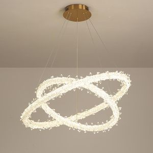 Lustres Lustre cristaux anneaux Lustre salon décoration lampes suspendues pour plafond fille enfant Bedr Baroom Led lumières