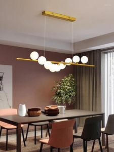 Lustres Luxueux lustre LED exquis est utilisé pour la salle à manger salon chambre blanc doré télécommande décoration de la lampe à la maison