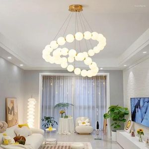 Kroonluiers luxe koper LED Wit Acryl Bal Parlor Hanglampen Eetkamer Slaapkamer Verlichting Verstelbare hanglamp