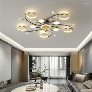 Kroonluchters luxe kristal 2023 Woonkamer plafondlamp moderne intelligente led -slaapkamer dineren jianyue indoor decoratie lampen