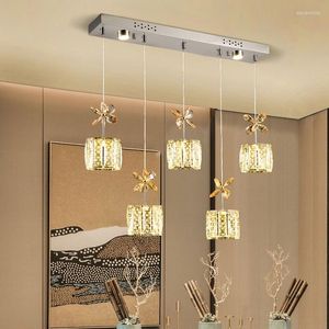 Lustres Lustre En Cristal De Luxe Pour Salle À Manger Cuisine Éclairage Intérieur Moderne Led Suspension Argent Chrome El Shop Luminaire