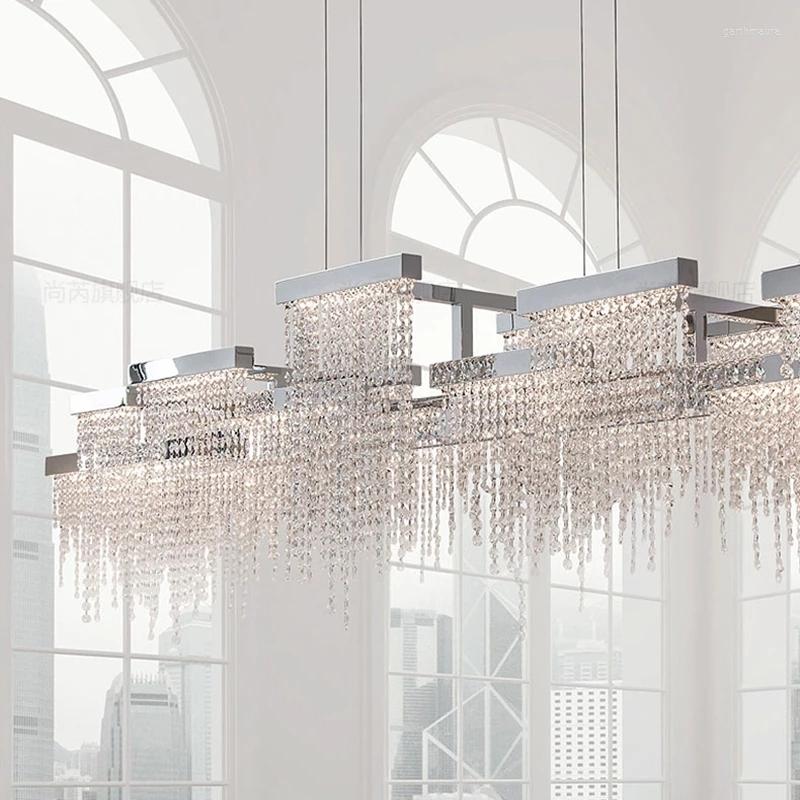 Lustres De Luxe Designer Cristal LED Restaurant Villa Bar Projet El Art Lampes Suspendues Intérieur Ingénierie Luminaire