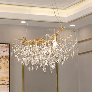Kroonluchters Luxe Gouden Kristallen Kroonluchter Lamp Woondecoratie Verlichting Lustre Cristal Eetkamer Hanger Bar