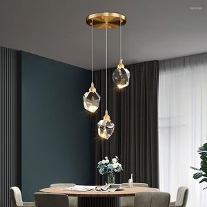 Kroonluiers luxe LED K9 Crystal kroonluchter verlichting voor eetkamer decor hanglampen bar restaurant op hangende slaapkamer messing lamp