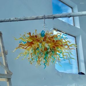 Kroonluchters Luxe Woonkamer Plafond Kroonluchter Home Decor Verlichtingsarmaturen Handgeblazen Glas Moderne LED