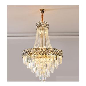 Lustres luxe luxe en cristal moderne lustre pour le salon goft grenater luminaire grand escalier cristal lampe à la maison l dhp3f