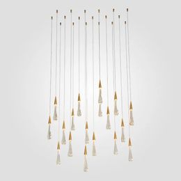 Kroonluiers luxe waterdruppel kristal hanglamp K9 kristallen gouden kroonluchter verlichting voor woonkamer restaurant decoratie