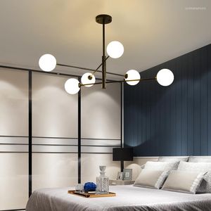 Lustres MDWELL G9 ampoule lustre moderne pour salon chambre Ledlamp pendentif Led noir/or lustre nordique éclairage intérieur