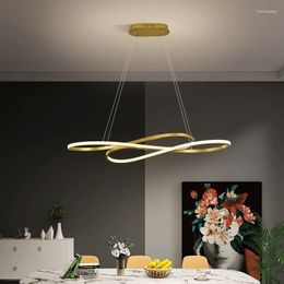 Chandeliers Minimalism Led Pendant Lamps Home Decorative Black Gold Lighting Lustres For Dining Room Bedroom Kitchen Changeable