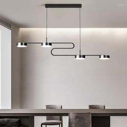 Lustres Minimaliste Cuisine Table À Manger Suspension Moderne Led Pour Bar Zone De Repos Décor À La Maison Noir Luminaires Suspendus