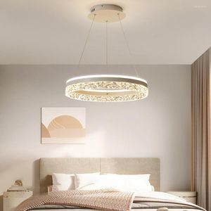 Lustres minimaliste Led lustre lumière pour cuisine maison salle à manger plafonnier aluminium acrylique lumières suspendus intérieur