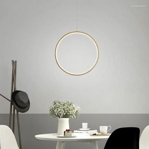 Kroonluchters Minimalistische Moderne LED Kroonluchter Lichten Ronde Ring Cirkel Hanglamp Thuis Voor Woonkamer Verlichting Indoor Armatuur