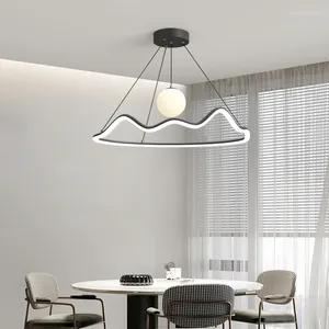 Kroonluchters Minimalistisch Moon Led Noordse woonkamer eetkamer keuken slaapkamer modern zwart ontwerp plafond hanglampen lichten