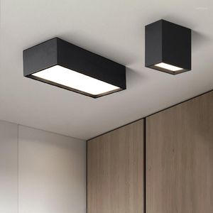 Candeliers Minimalista del pasillo Nordic Square Corredor Balcón de porche Ligero Cocina Moderna de la superficie LED Montado Techo creativo LED creativo