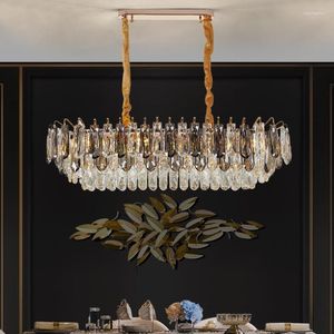 Lustres couleur mixte cuisine île cristal salon lumières moderne luxe salle à manger décoratif