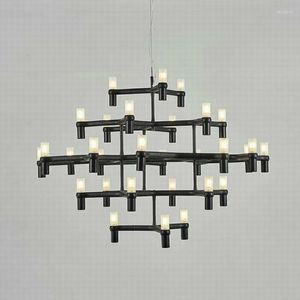 Candelabros modernos de 30 luces, 5 capas, lámpara de araña Led G9, pintura cromada dorada, iluminación de Metal blanco y negro, lámpara de vestíbulo para Villa