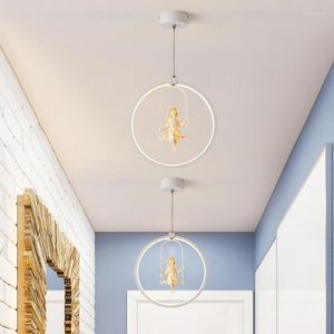 kroonluchters moderne kunst engelen kroonluchter led-lampen nordic creatief woonkamer slaapkamer e27 glanslicht