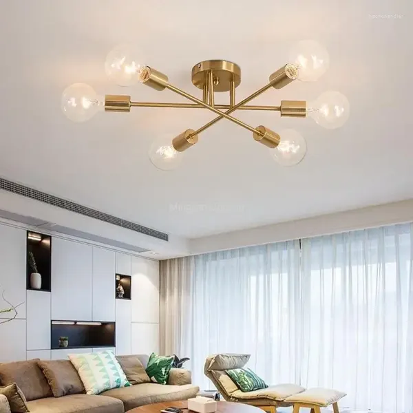 CHANDELIERS MODERNE ARTIFICAL SATELLITE NORDIC SEMI PLAFICE DE PLACIER AVEC ANCIENCE ANTIQUE ANTIQUE DÉCORMINATION DÉCORING HOME