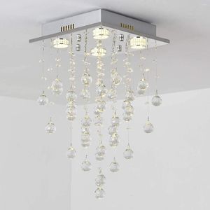 Kroonluchters moderne kroonluchter drop -vorm kristallen plafond luxe vierkant voor levende eetkamer slaapkamer lamp armatuur